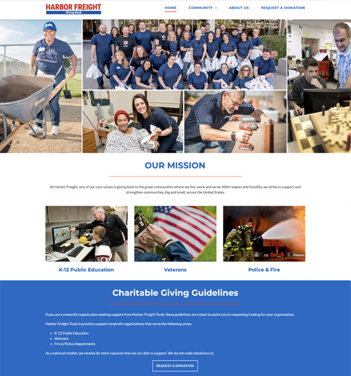 Harbor Freight Tools Giving Back